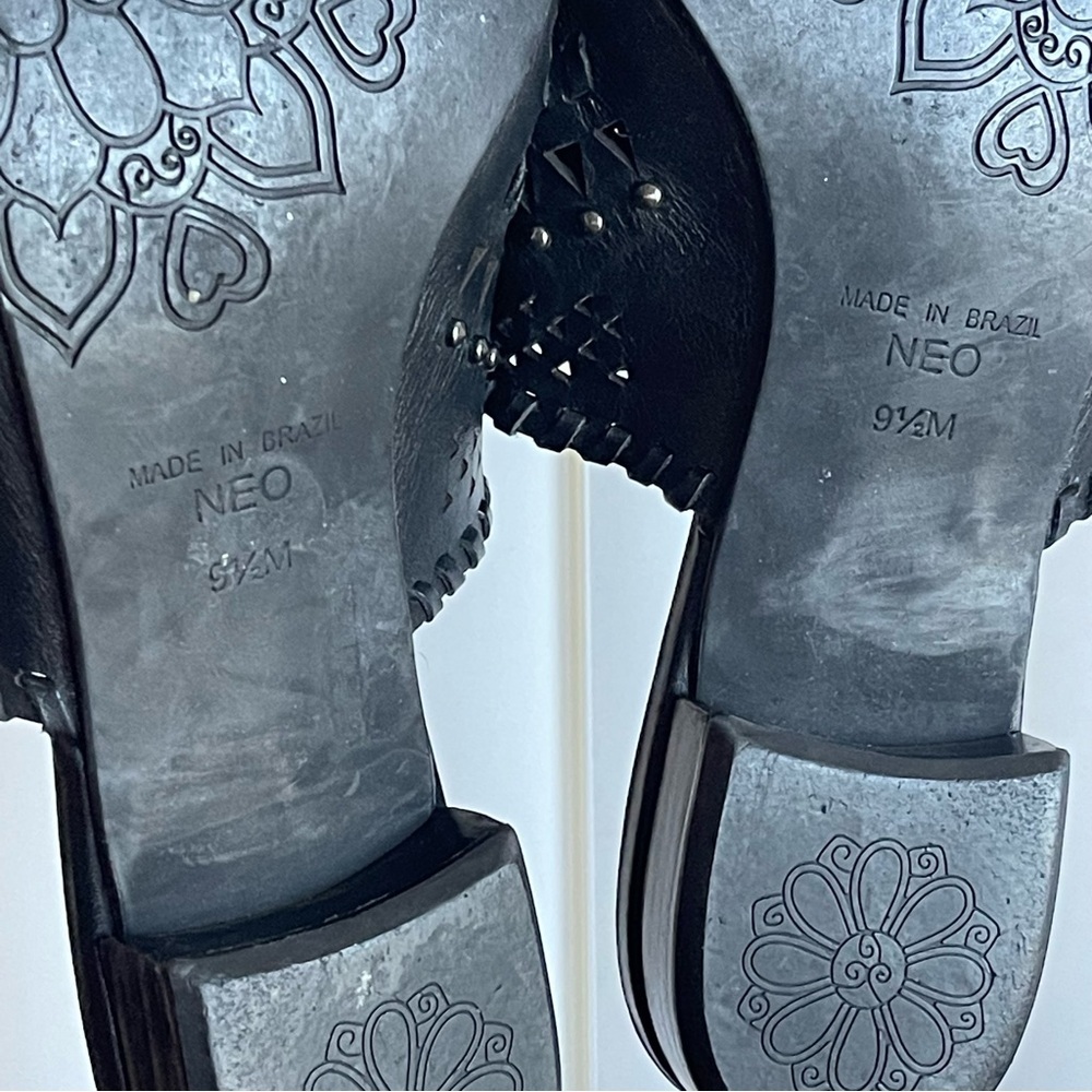 Brighton Neo Mule Leather Sandals Black Size 9.5 - Picture 13 of 16